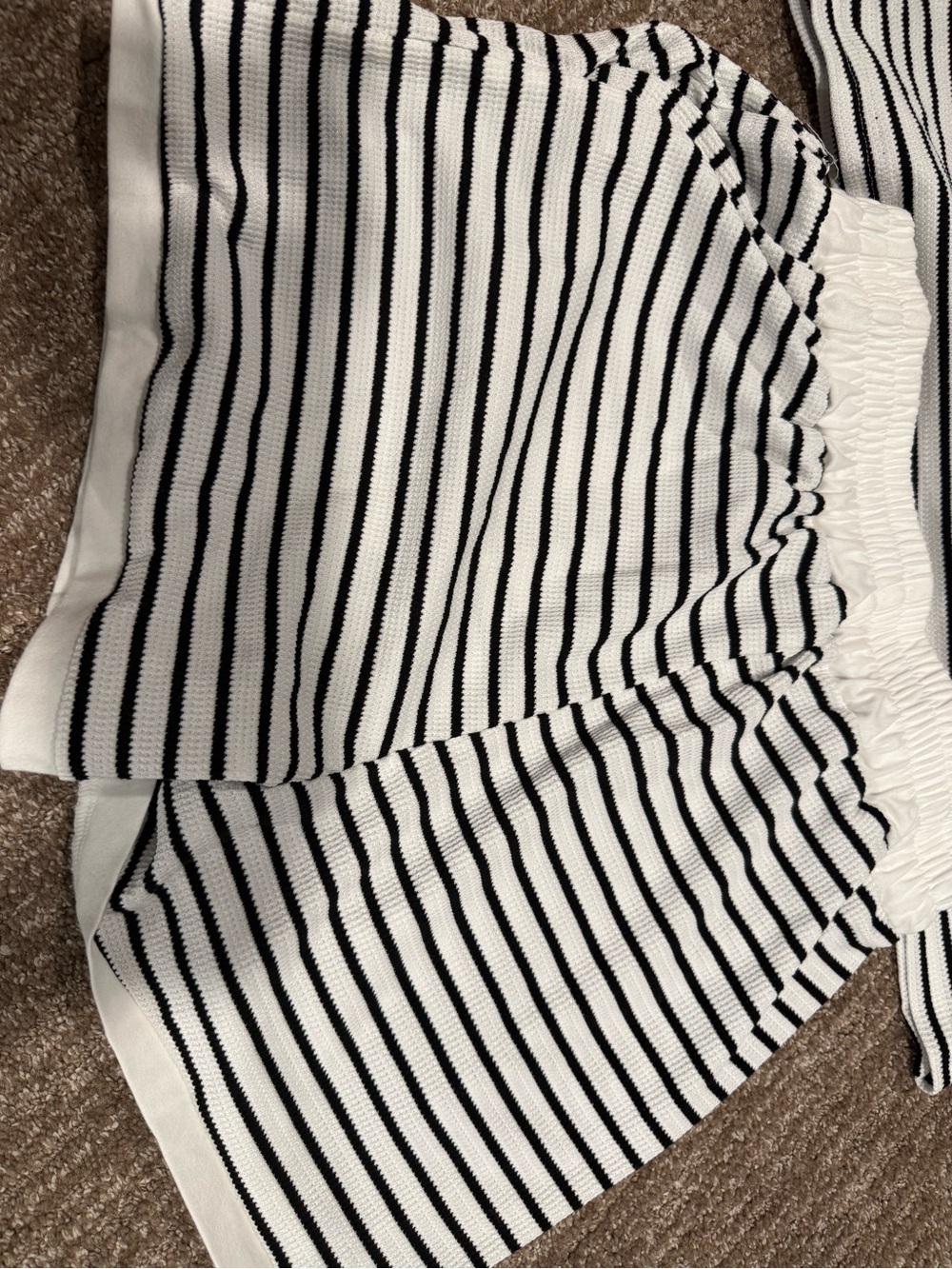 Amazon White and Black Striped Two-Piece Lounge Set - Picture 2 of 6